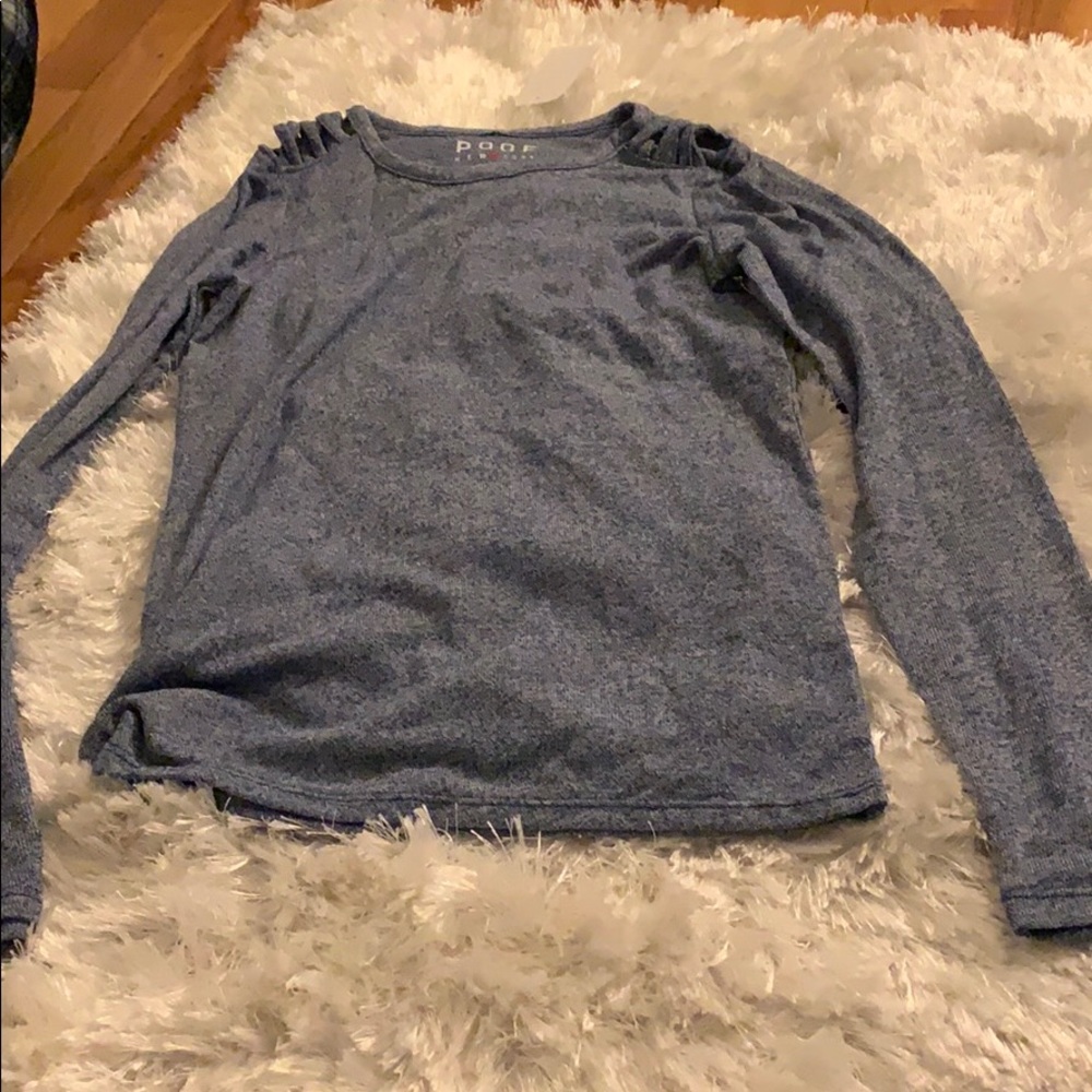 long sleeve shoulder detail shirt